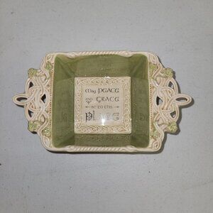 GRASSLANDS ROAD CELTIC KNOTS SHAMROCKS MAY PEACE AND GRACE BE TO THIS PLACE DISH